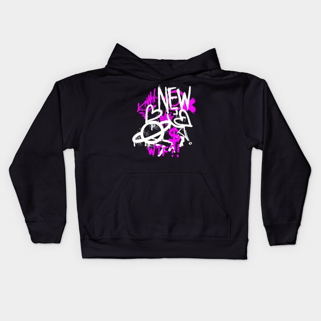 Graffiti Character on the wall Active Kids Hoodie by Vinthiwa